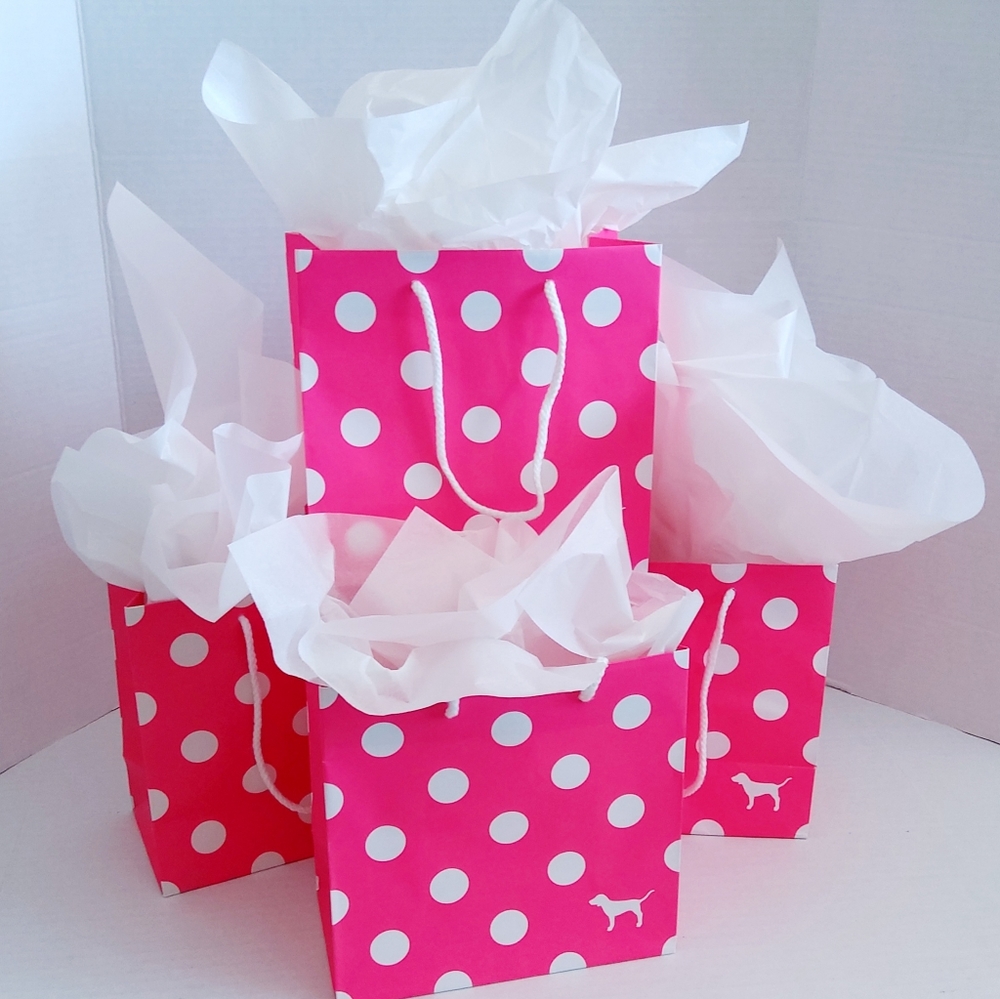 Victoria's Secret pink gift Bags lot of 4 size small